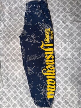 Disney Navy Joggers with Bright Yellow Script
